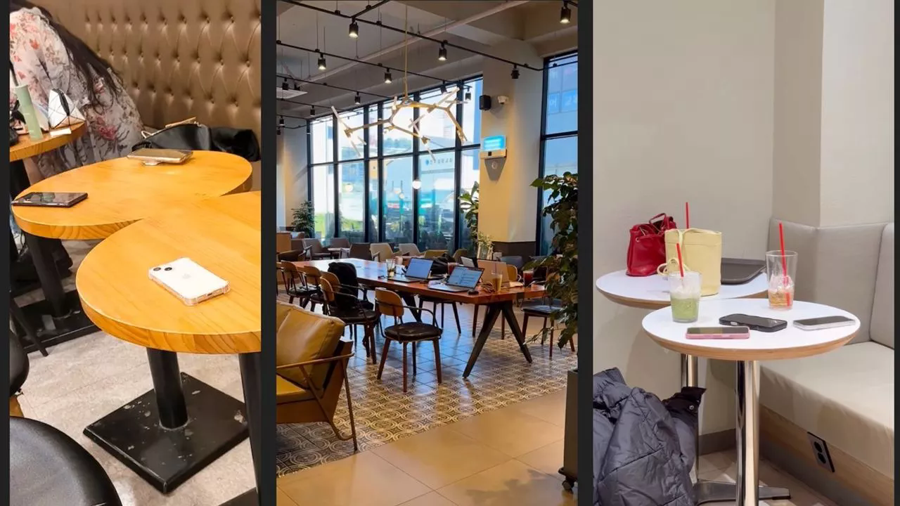 Звичайні кафе в Південній Кореї, де столик займають телефоном Звичайні кафе в Південній Кореї, де столик займають телефоном